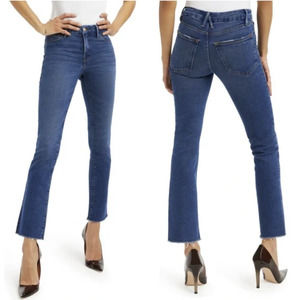 GOOD AMERICAN Good Legs Straight Raw Hem High Rise Jeans